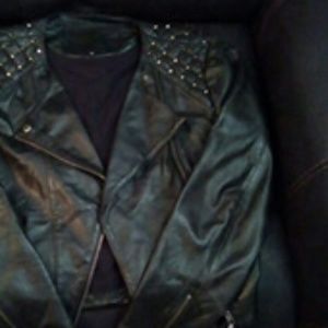 Womens studded Leather Jacket size14